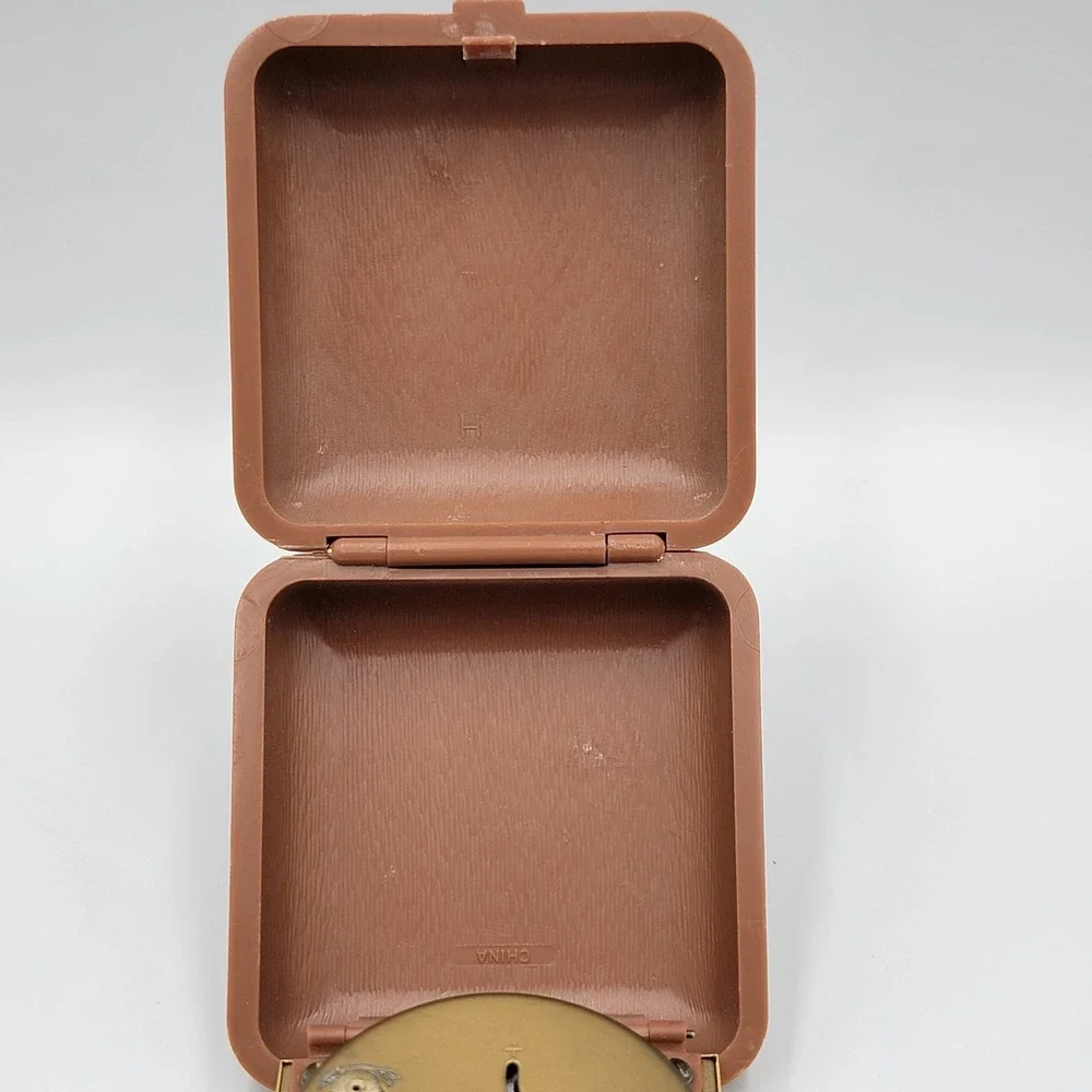 VINTAGE‎ WESTCLOX Travel Alarm Clock Wind-Up Brown Folding Case - Untested